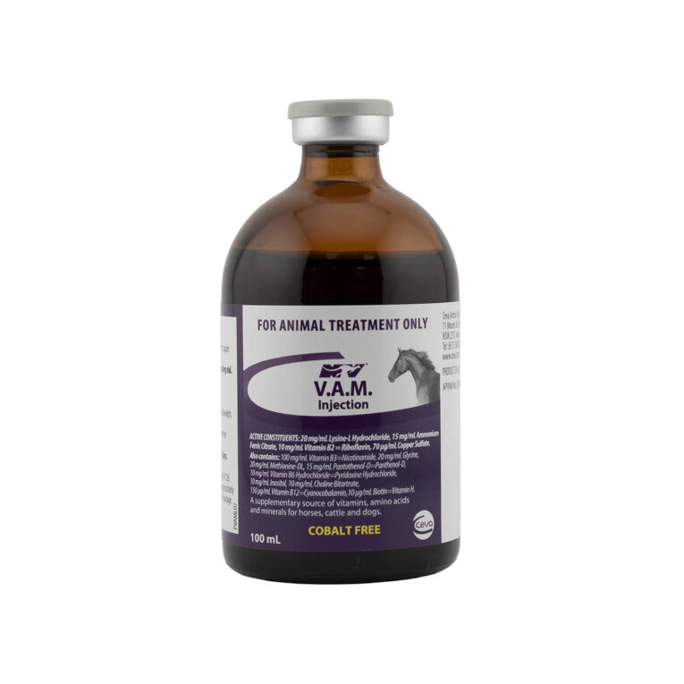 CEVA VAM Vitamins Amino Acids and Minerals Supplement Injection 100ml for Horses