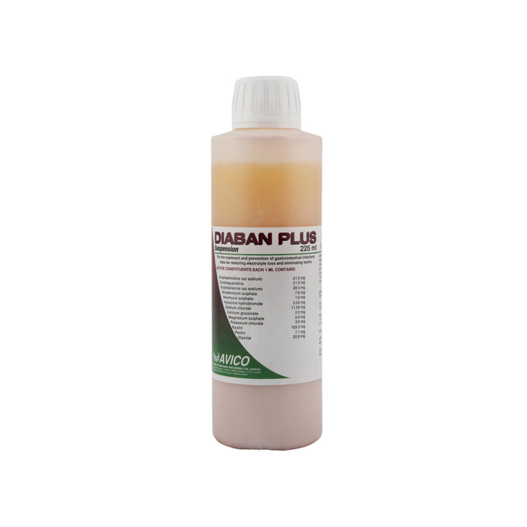 Avico Diaban Plus Scours & Diarrhoea Treatment Oral Suspension 225ML for Young Livestock
